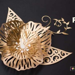 Giant cut-out flower, free templates and tutorial