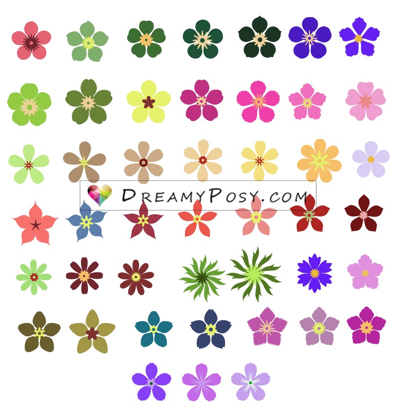 5 petal flower template svg – DreamyPosy templates