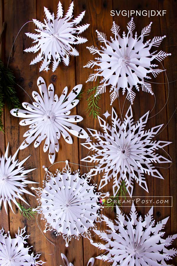 3D snowflake, small and giant template – DreamyPosy templates