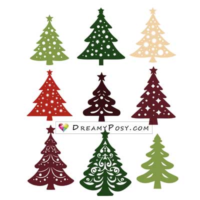 cutout Christmas tree templates