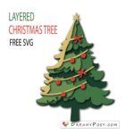 Layered Christmas tree SVG template