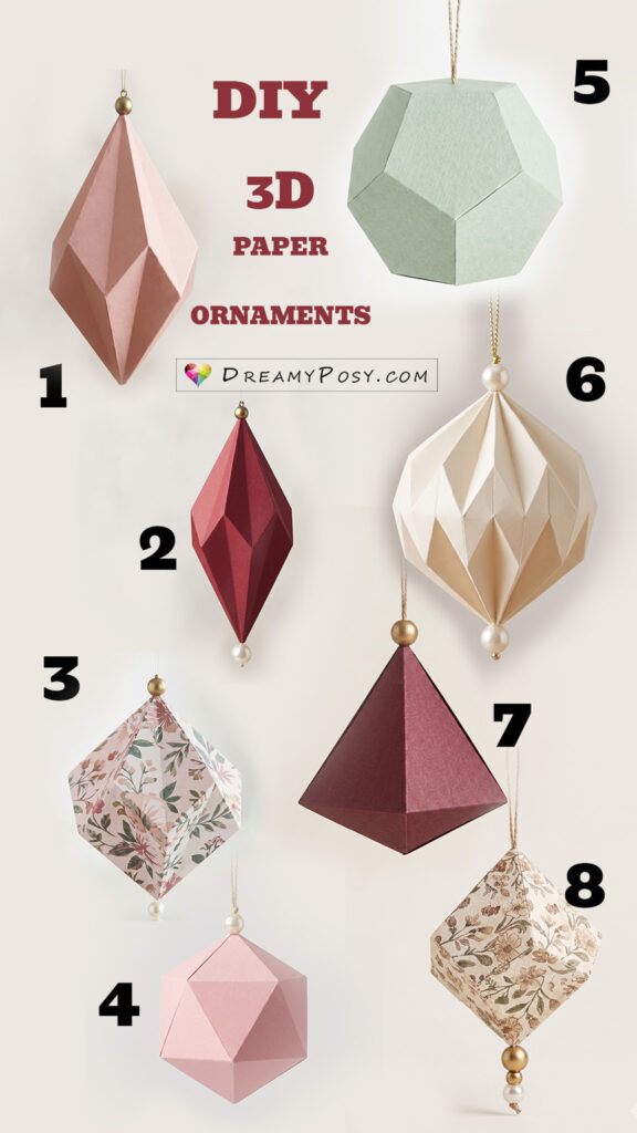 3D paper ornaments collection